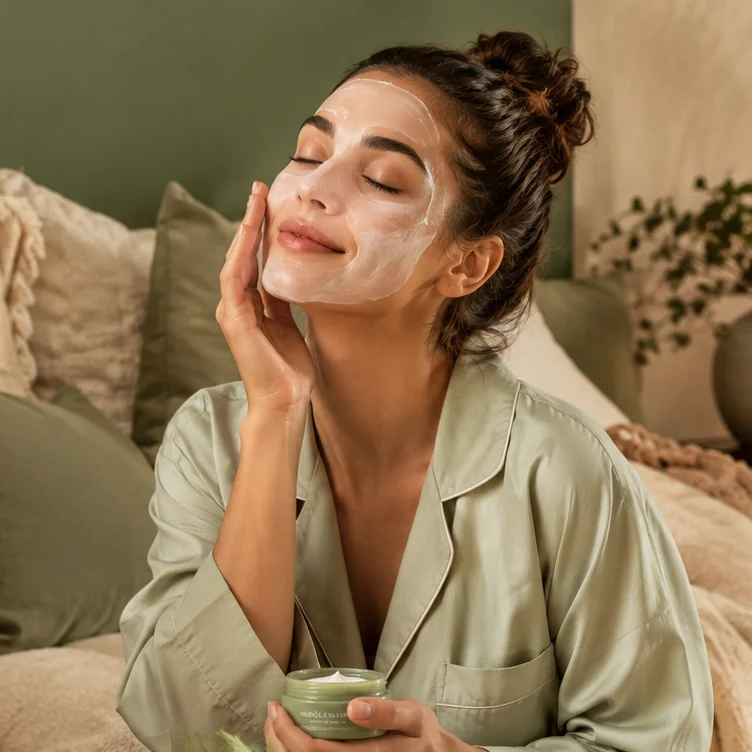 Clean skincare setup